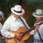 Geraldine Arata, Latin Strings, Oil on Canvas