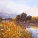 Tom Lemmer, Marsh Morning. Oil, 12 x 16, 2012