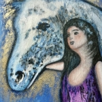 Radha Syed, Shades of blue # one, Acrylic