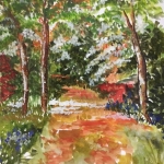Sevinc Mesbah, Stroll in the Woods, Watercolor