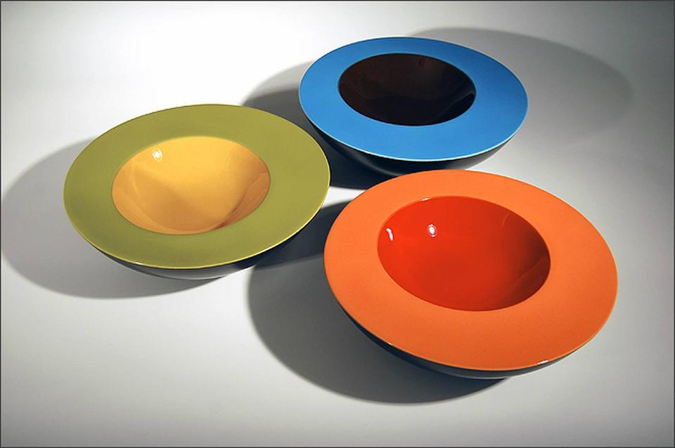 James Aarons, Geode Bowls, Ceramic, 10 inch dia, 2012