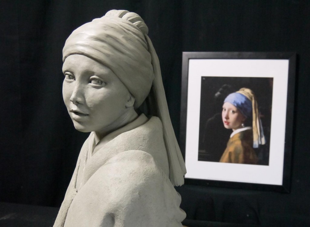 Eric Haggin, Girl with a Pearl Earring, Cast Sculpture, 2013