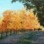 Juan Cantavella, Autumn Vineyard at Apple Hills, Oil, 12x24, 2012