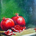 Soussan Farsi, Pomegranate, Oil, 12 x 16, 2012