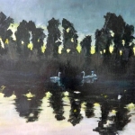 Walter Krane, Swans, Oil on Canvas, 24 x 30, 2004
