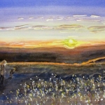 From the Top of Mt. Diablo, watercolor, by Ruth McMillin