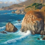 Charles White, Rocky Point, Big Sur, Oil