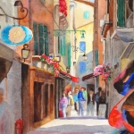 Goldie Schnitzer, Cinque Terre, Watercolor, 22 x 28, 2013