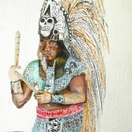 Walter Krane, Inca Indian Drummer,Water Color, 11x15