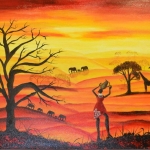 Srisha Krishnan, African Safari, Acrylic, 24X30, 2012 (Copy)