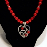 Andrea Markus, Red Coral and Sterling Silver Necklace