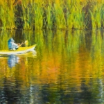Kerima Swain, Kayaking Lafayette Reservoir, oil
