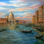 Venice-Santa Maria Della Salute, Oil, 48 x 36 inches, ©2011