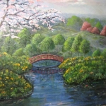Red Bridge, oil on canvas, 34 x 28 inches, ©2010