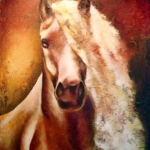 Claudia Jimenez-Bossert, Divine Horse, Acrylic, 28x24, 2013