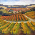 Paso Robles Vineyard, Oil, 24 x 24 inches, ©2012