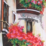 Goldie Schnitzer, Juliette's Window. Watercolor