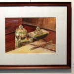Irina Sztukowski, The Author\'s Desk, watercolor