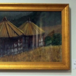 Linda Geniesse, Water Towers in Autumn, pastel
